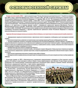 Стенд "Основы военной службы" - fgospostavki.ru - Махачкала