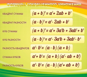 Стенд "Формулы сокращенного умножения" Вариант 3 - fgospostavki.ru - Махачкала