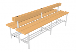 Скамья для раздевалок двухсторонняя с спинкой (2 метра) - fgospostavki.ru - Махачкала