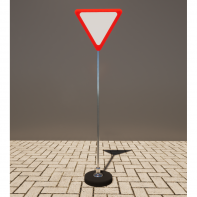 Знак дорожный "Уступите дорогу" 2.4 типоразмер 40 на стойке с основанием 3кг - fgospostavki.ru - Махачкала