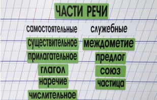 Набор магнитных карточек "Части речи" (фон зелёный) - fgospostavki.ru - Махачкала