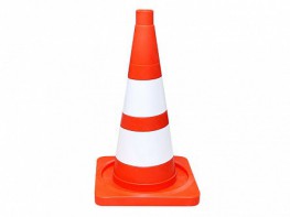 Сигнальный дорожный конус (мягкий, с двумя белыми полосами) - fgospostavki.ru - Махачкала