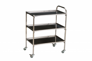 Столик инструментальный передвижной из нержавеющей стали с тремя полками (импортные колеса) - fgospostavki.ru - Махачкала