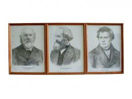 Портреты выдающихся физиков (деревянная рамка, под стеклом) - fgospostavki.ru - Махачкала