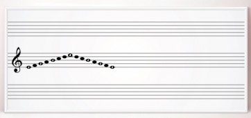 Настенная магнитно-маркерная доска с нотным станом и знаками музыкальной нотации. Вариант 2 - fgospostavki.ru - Махачкала