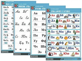 Комплект таблиц "Русский алфавит" (4 таблицы, формат А1, матовое ламинирование) - fgospostavki.ru - Махачкала