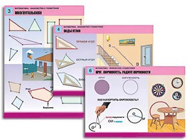 Комплект таблиц "Математика. Знакомство с геометрией" (6 таблиц, формат А1, ламинированные) - fgospostavki.ru - Махачкала