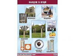 Таблица демонстрационная "Наблюдение за погодой" (винил 100*140) - fgospostavki.ru - Махачкала