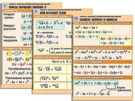 Комплект таблиц по алгебре "Алгебра. Формулы. Преобразования выражений" (10 таблиц, формат А1, ламинированные) - fgospostavki.ru - Махачкала