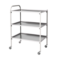 Столик инструментальный передвижной металлический с тремя полками (импортные колеса) - fgospostavki.ru - Махачкала