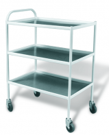 Столик инструментальный передвижной металлический с тремя стеклянными полками (импортные колеса) - fgospostavki.ru - Махачкала