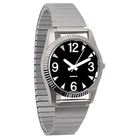 Часы мужские с черным циферблатом на растягивающемся ремешке - fgospostavki.ru - Махачкала