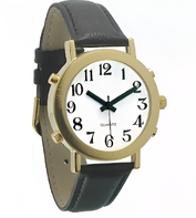 Часы для слабовидящих людей с белым циферблатом на кожаном ремешке - fgospostavki.ru - Махачкала