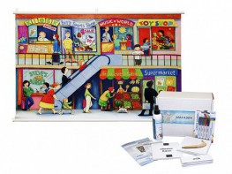 Магнитно-маркерный ситуационный плакат "Магазин" с набором магнитных карточек + методические рекомендации (иностранный язык) - fgospostavki.ru - Махачкала