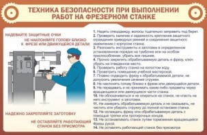 Стенд "Техника безопасности при выполнении работ на фрезерном станке" - fgospostavki.ru - Махачкала