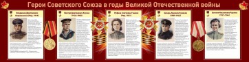 Стенд "Герои Советского союза в годы Великой Отечественной войны" Вариант 2 - fgospostavki.ru - Махачкала