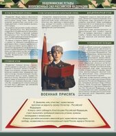 Стенд "Уставы. Закон военной службы. Военная присяга" - fgospostavki.ru - Махачкала